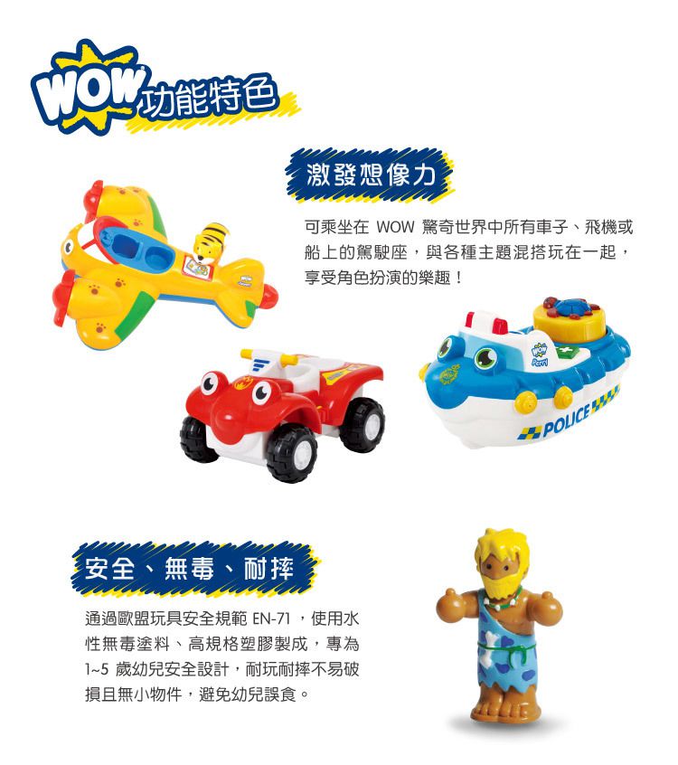 英國驚奇玩具 WOW Toys - 小人偶-原始人 洛基