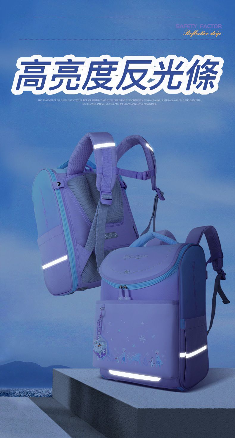 卡通懸浮減壓護脊後背包/書包-卡通人物雪寶-藍色 (建議110-135cm)-26x19x37cm