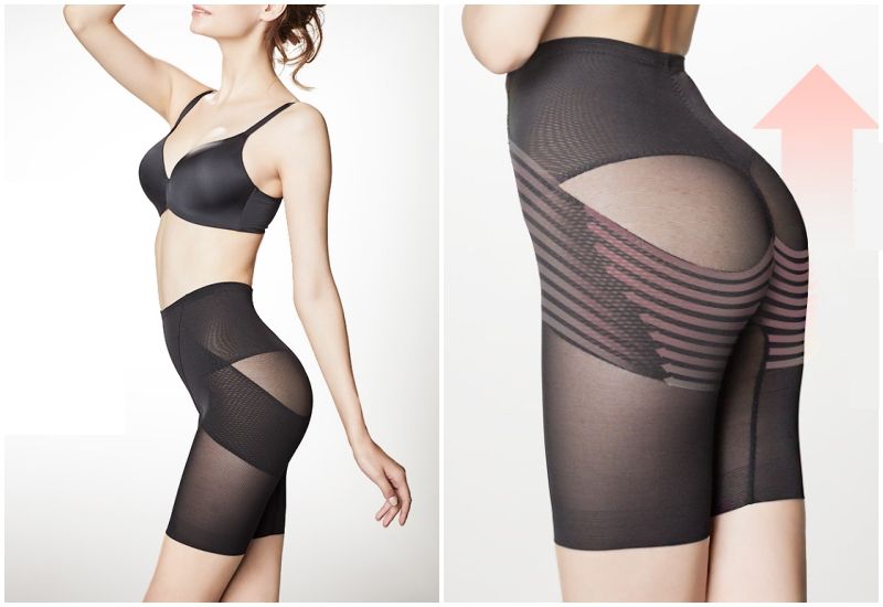 日本服飾代購 - 日本製 輕薄透氣穩定骨盤提臀塑身褲-強壓 經典款-成熟黑