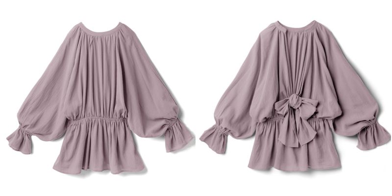 日本 GRL - 慵懶風美背大蝴蝶結縮腰長袖上衣-時尚黑 (Free)