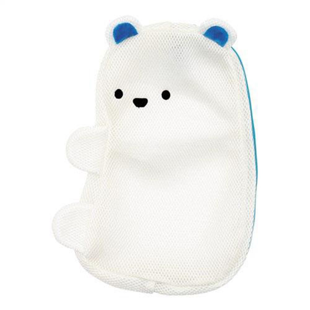 日本 Zooie - 動物造型洗衣袋-小熊-白