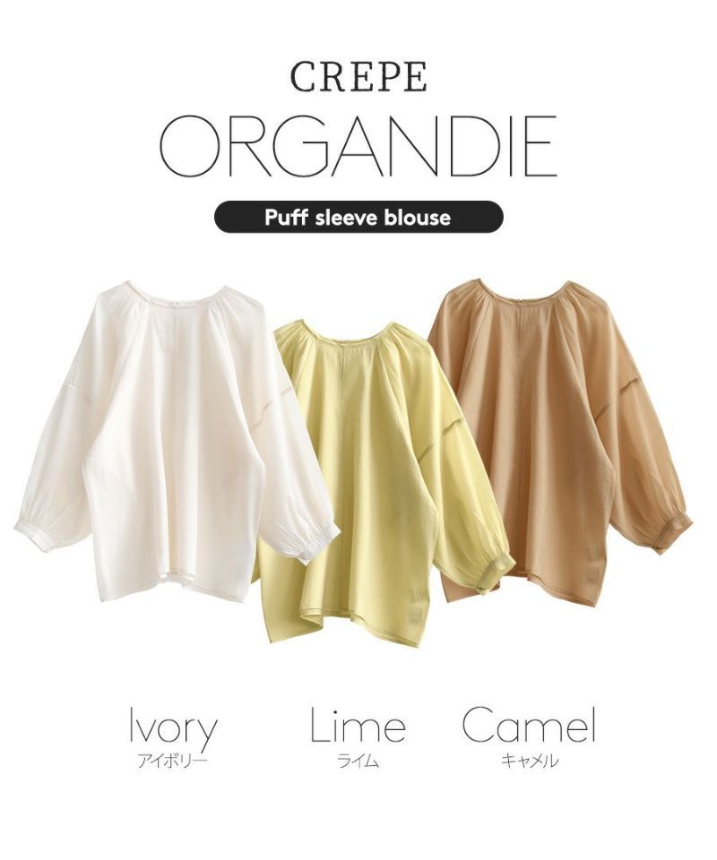 日本 zootie - 空氣感透膚優雅泡泡袖上衣-焦糖棕