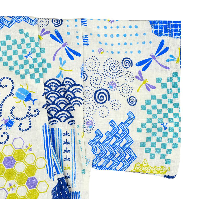 akachan honpo - 兩件式甚平-昆蟲-米白色