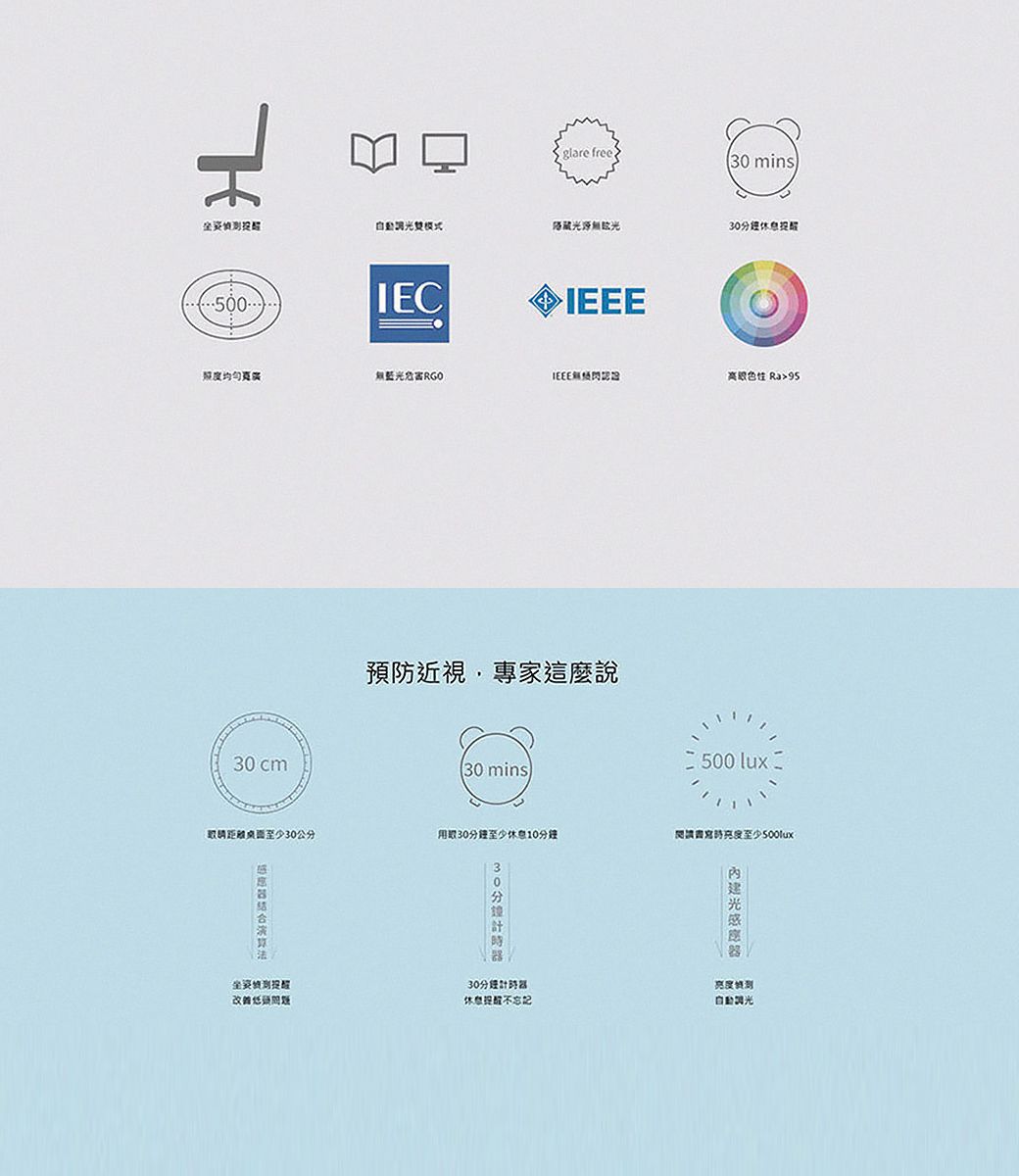 大將作 kid2youth - MindDuo 2 Plus 親子共讀護眼檯燈-坐姿偵測版-海洋藍