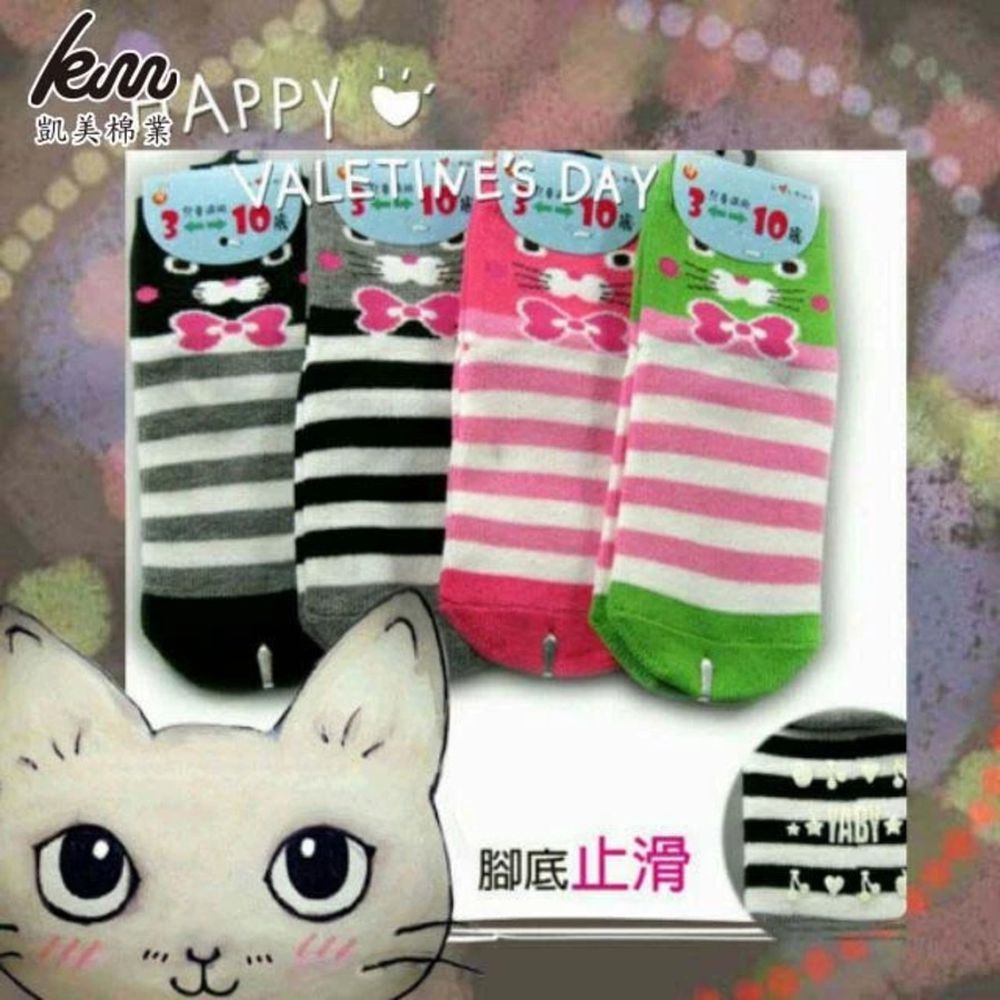 MIT台灣製 純棉貓咪直版童襪-隨機出色 (13-17cm)-18雙組