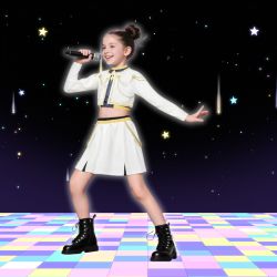 love, charlotte - K-Pop女團打歌造型服E款-萬聖節變裝服-外套+上衣+短裙 (不含假髮+鞋子, 墜飾配件為3D印刷)