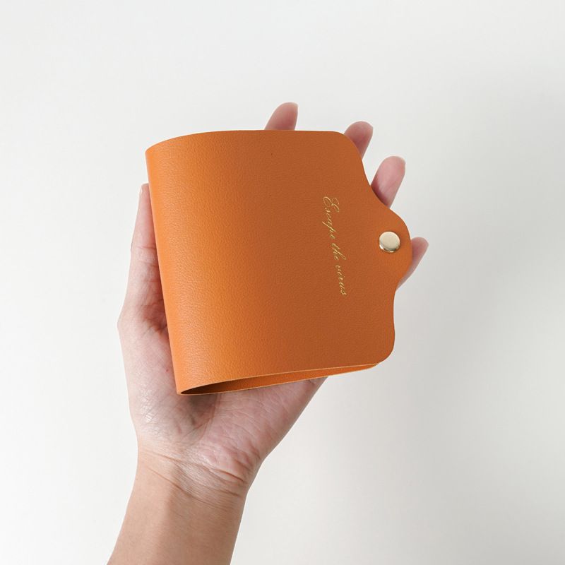 雙面皮革口罩收納夾-黃色