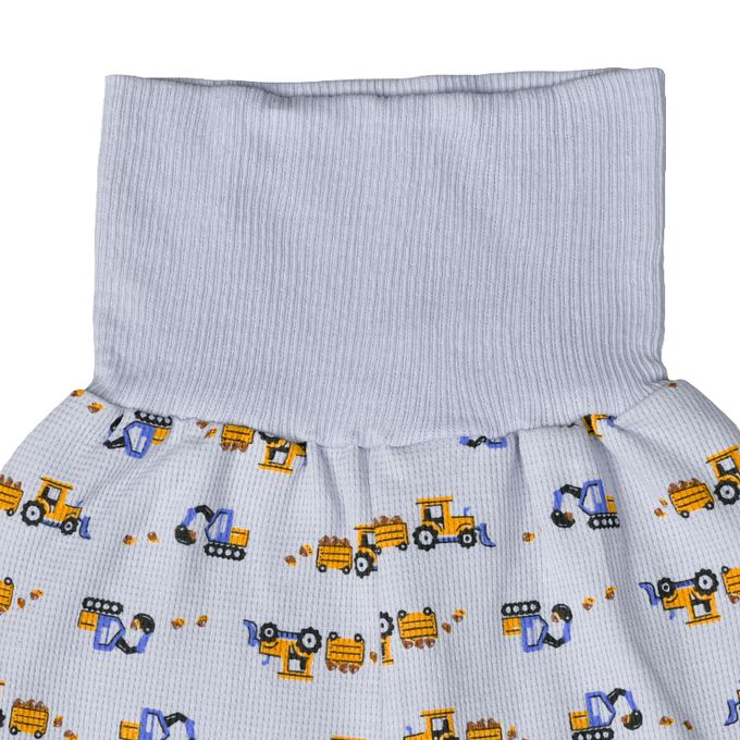 akachan honpo - 長袖家居服 穿衣練習前開式-拖拉機-淺藍色