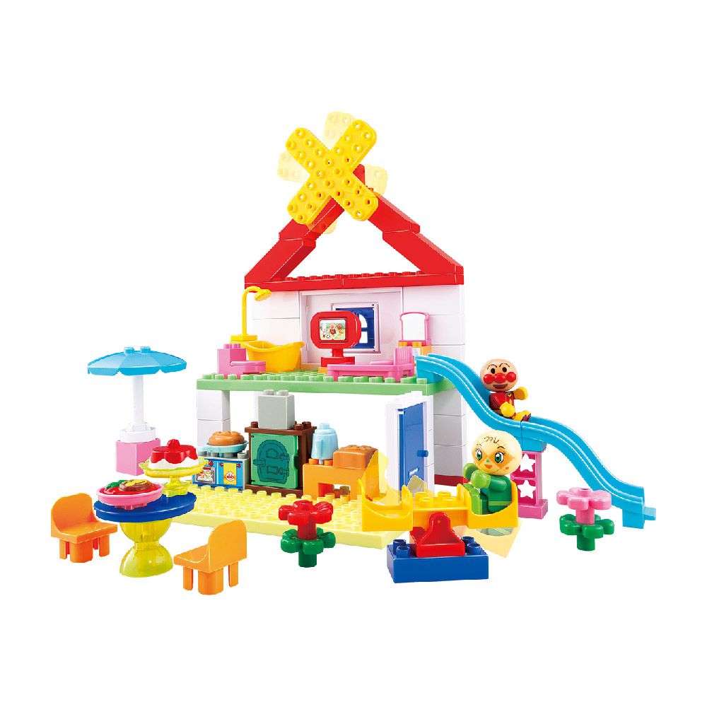 打造麵包工廠和大房子吧！麵包超人積木樂趣桶(3歲~)