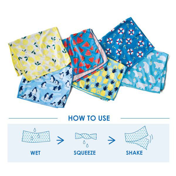 日本現代百貨 - 抗UV水涼感巾(附收納罐)-企鵝家庭 (30x100cm)