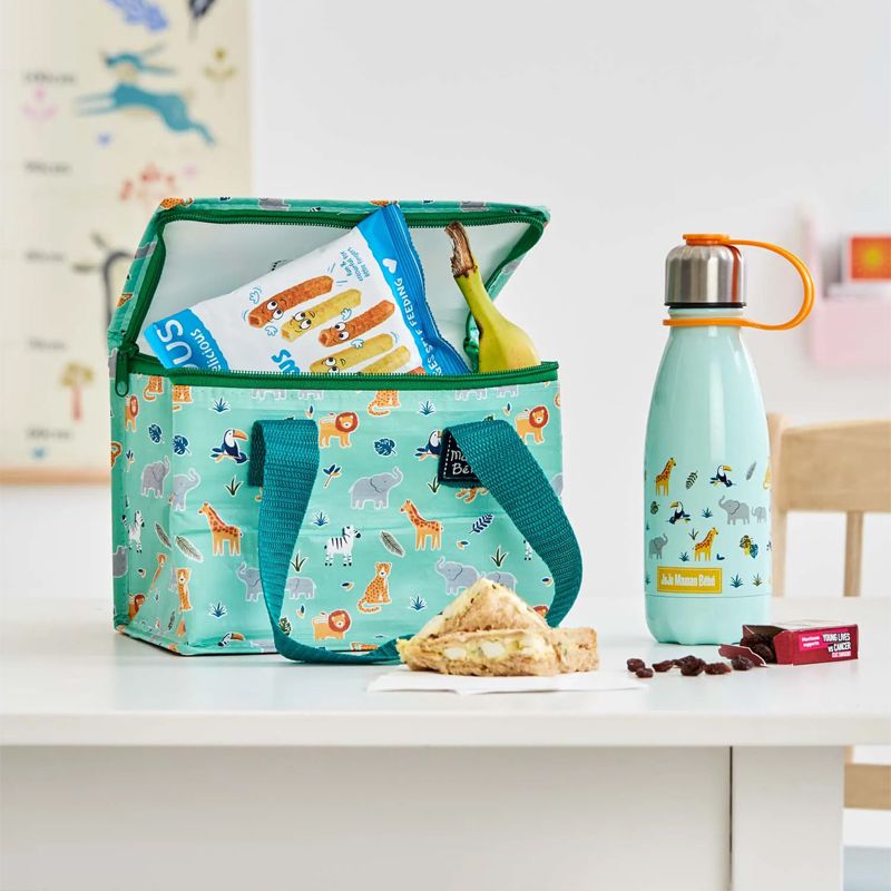 英國 JoJo Maman BeBe - 防水多功能便當袋/食物袋/用品袋/萬用袋-動物世界 (H16 x W21 x D14cm)