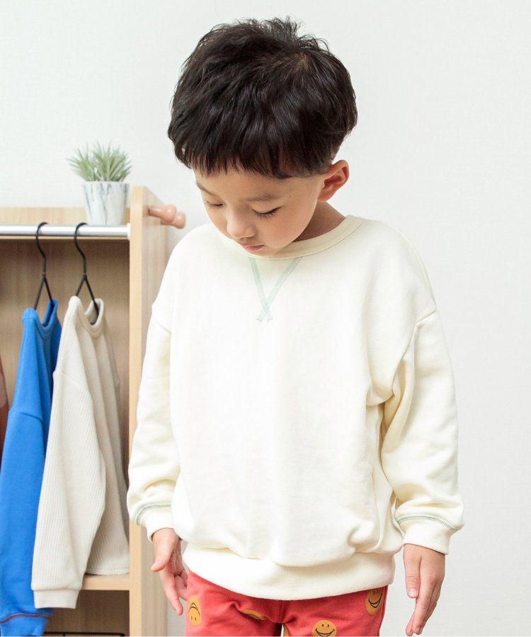 日本 BREEZE - 正反OK！圓領百搭長袖大學T-綠松石