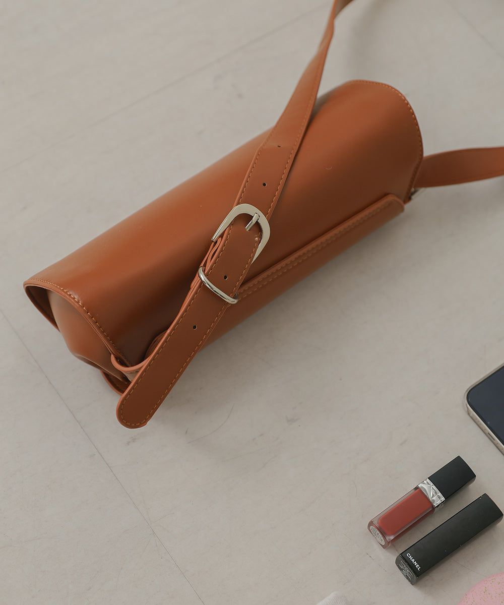 日本 Bab - 簡約皮革法棍小包-黑