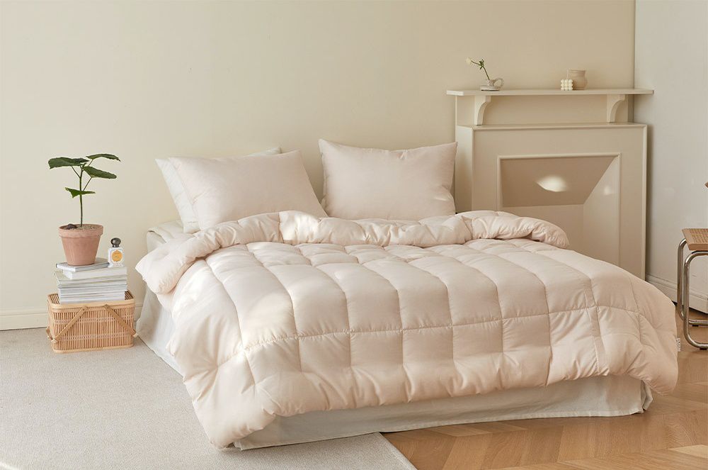 韓國 Maatila - 可水洗超細纖維桃皮感棉被-淡奶茶色