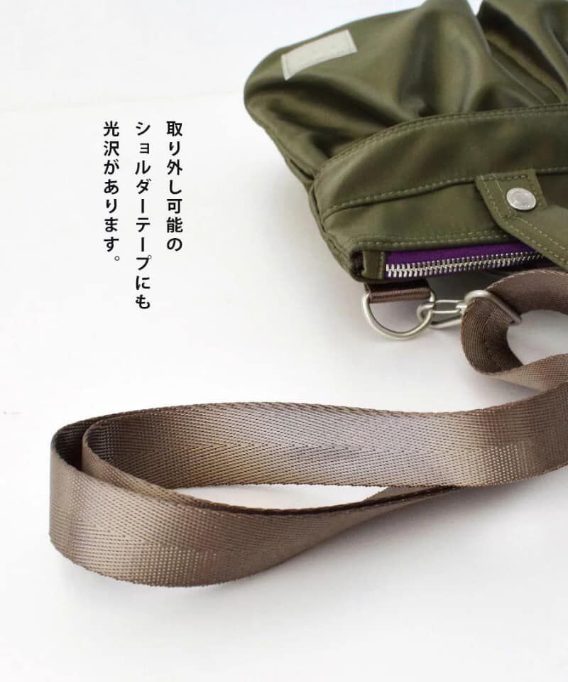 日本 Anello - 2way 高密度尼龍防潑水肩背包-橄欖綠 (26cm×25.5cm×4.5cm)