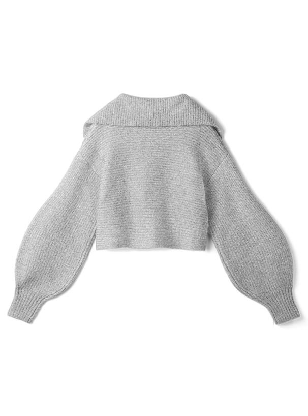 日本 GRL - 小V領畦編短版針織上衣-珊瑚粉 (F)