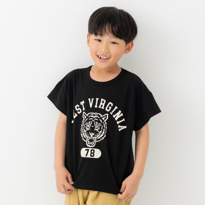 日本 Chil2 - 100%棉 可愛印花短袖上衣-越野車-薄荷綠