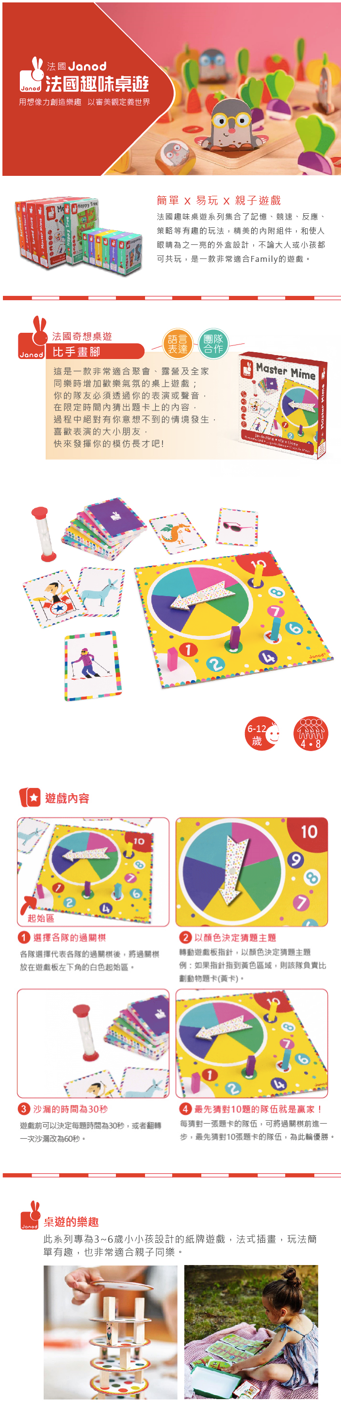 Janod - 趣味桌遊-比手畫腳-6-12歲