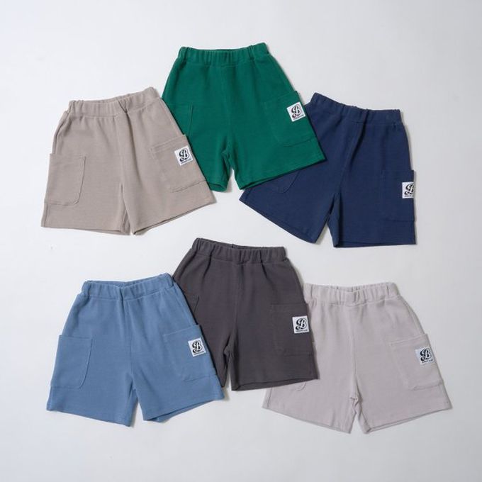 日本 b-ROOM - 柔款彈性大口袋素色短褲(4分丈)-草綠