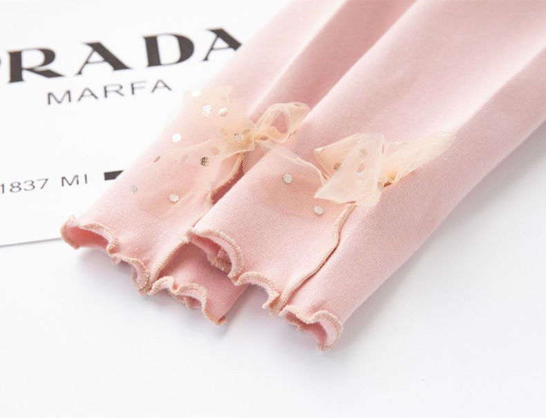 FANMOU - 唯美風木耳邊內搭褲-蝴蝶結-黑色