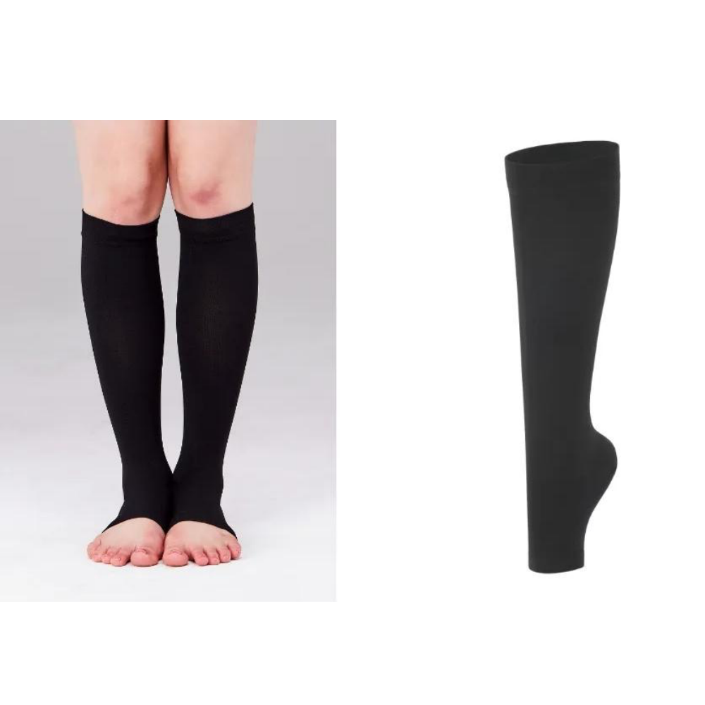 (升級版)彈力加壓瘦腿/美腿襪套-腳踝款-黑