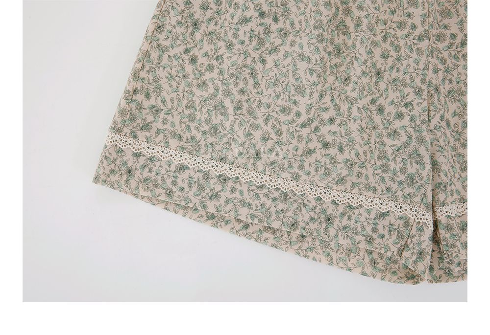 韓國 ULLALA - 滿版碎花短袖睡衣(兩件式) (FREE)