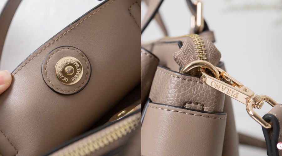 日本 FIRANO - [明星著用款]多夾層2WAY托特包+側背包2件組-焦糖 (34x28x14cm)