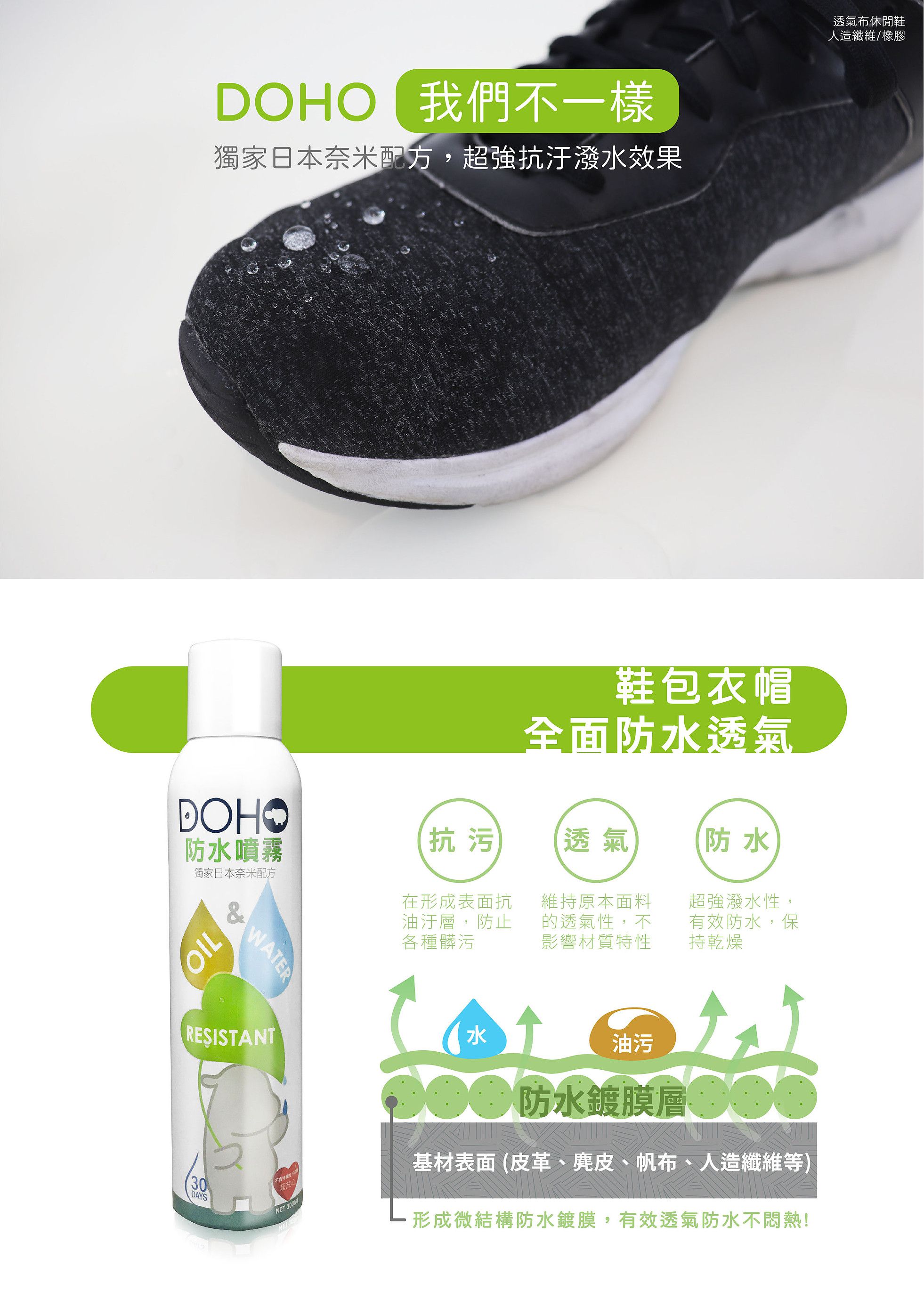 平台最低價！雨天鞋不濕【DOHO】 日本奈米防水噴霧