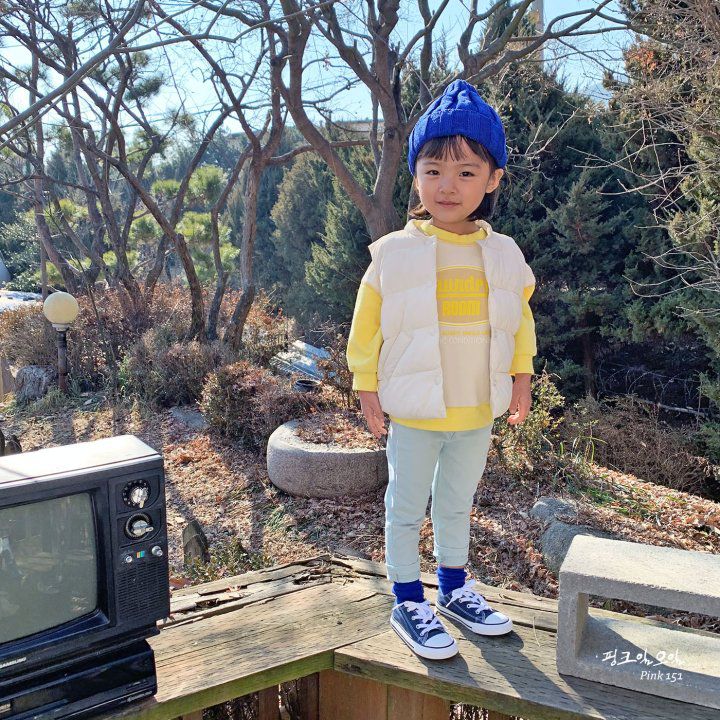 韓國 PINK151 - 輕量保暖羽絨背心-奶油白