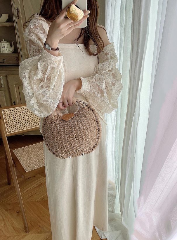 日本 GRL - 文藝浪漫後鬆緊吊帶裙-簡約黑