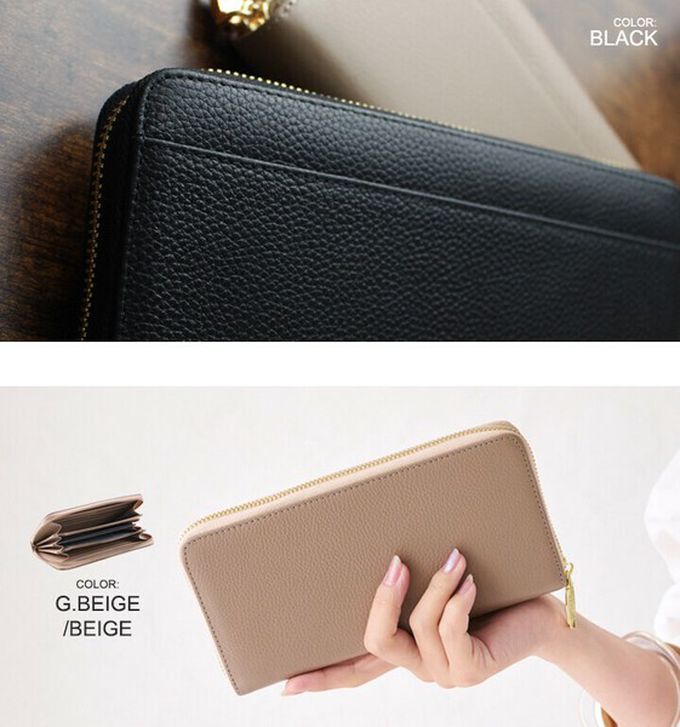 日本 LIZDAYS - [樂天No.1] 超強收納防盜設計長夾-撞色-藍x淺灰 (20x10.5cm)