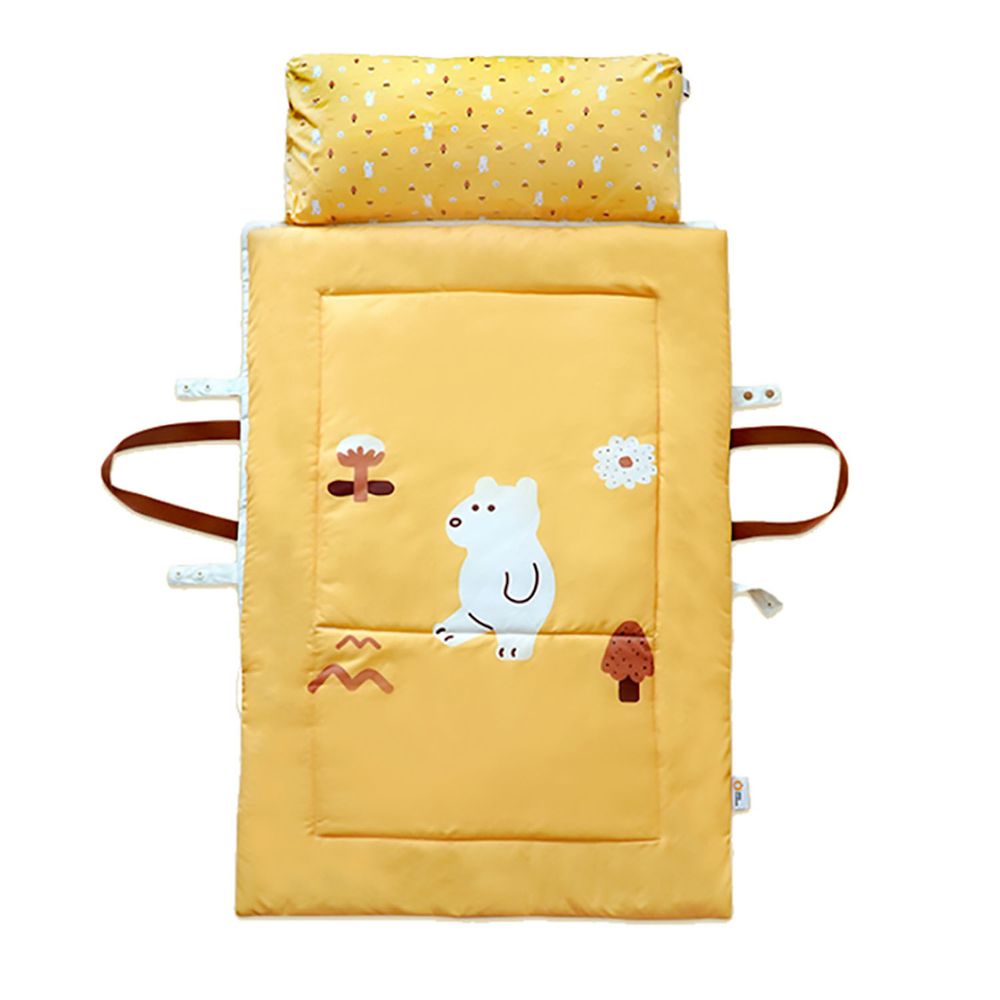 韓國 Han's Pumpkin - 365days Micro Fiber 防蹣抗菌雙面兒童三件式睡袋組-白熊寶寶