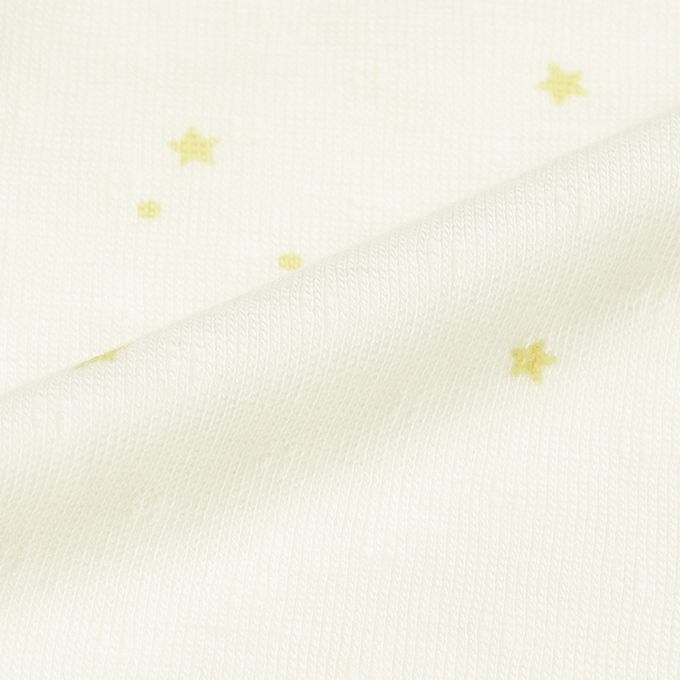 akachan honpo - 長袖蓬鬆有機棉連身衣-象牙白色 (50～70cm)