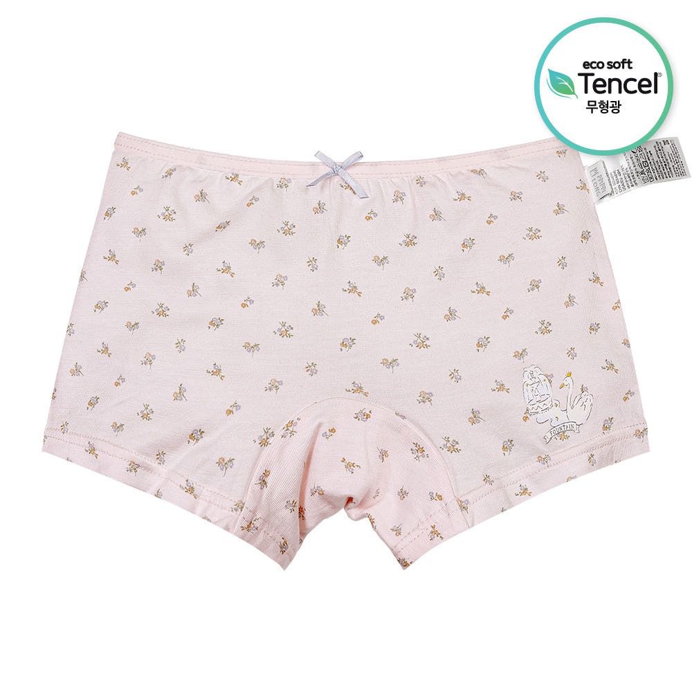 天絲纖維透氣四角褲(女寶)-天鵝噴水池-粉