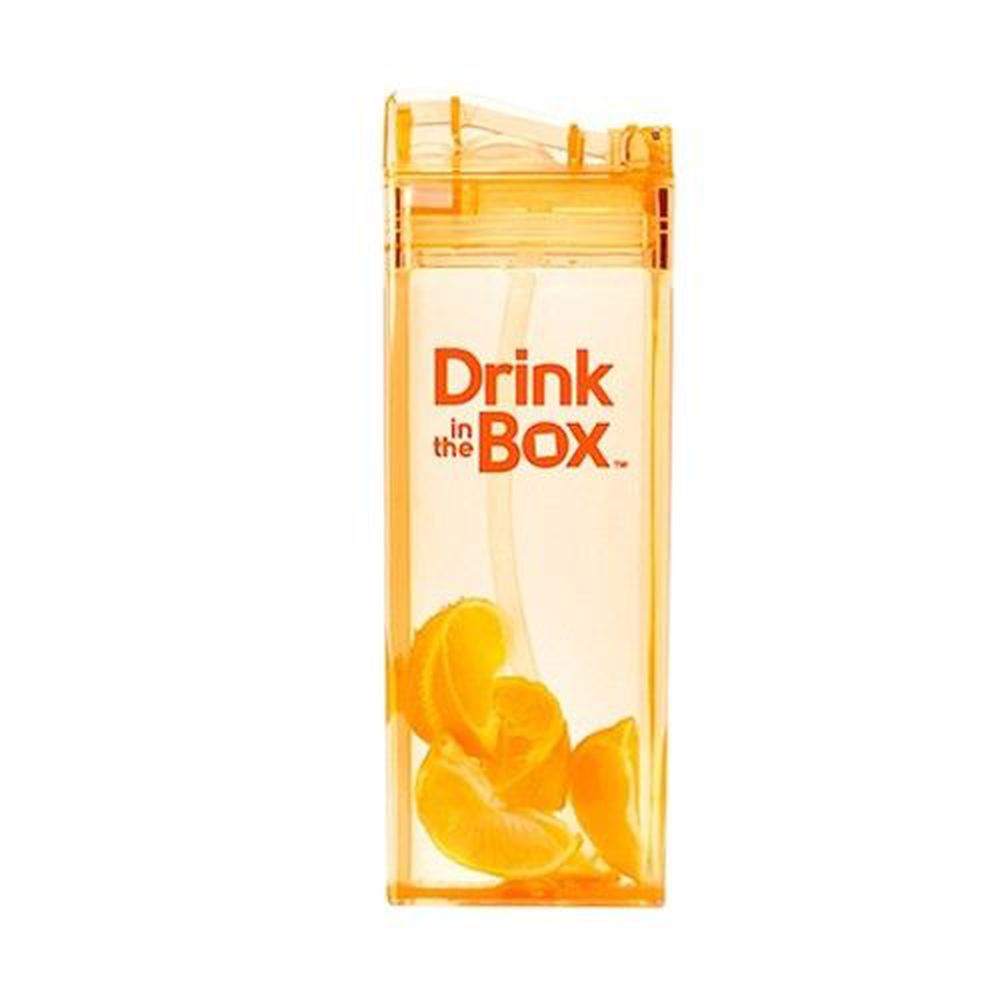 加拿大 Drink in the Box - Tritan兒童戶外方形吸管杯-橘色 (355ML)