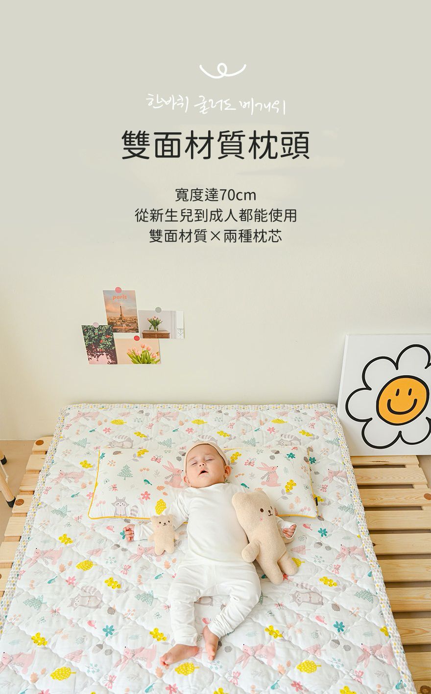 韓國 Formongde - 天絲莫代爾雙面材質枕頭-星空兔兔 (30X70cm)