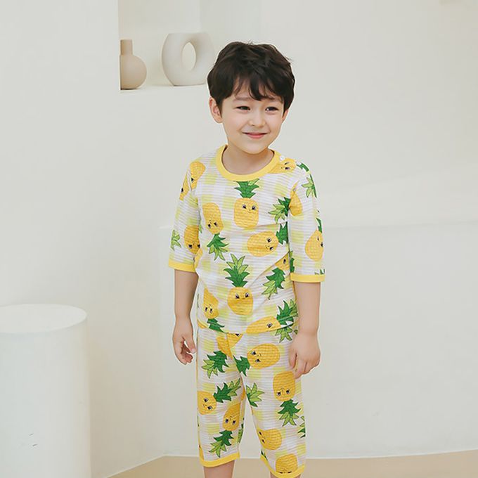 正韓 Puco - 超優質嬰幼兒/兒童七分袖100% 有機純棉家居服/睡衣-旺旺來