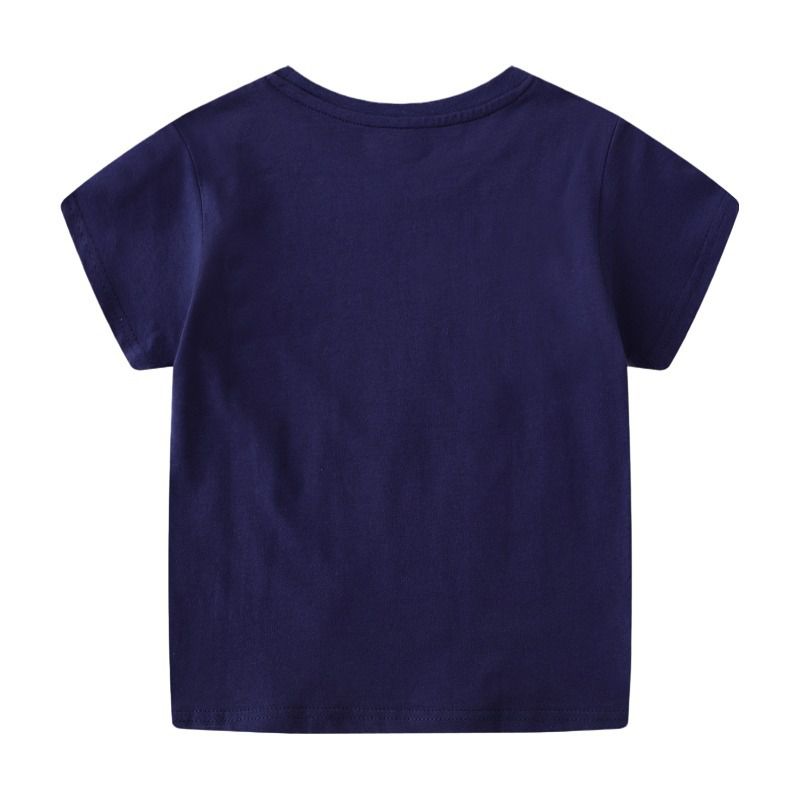 Jumping meters - 夜光圓領短袖上衣-深海魷魚-深藍色