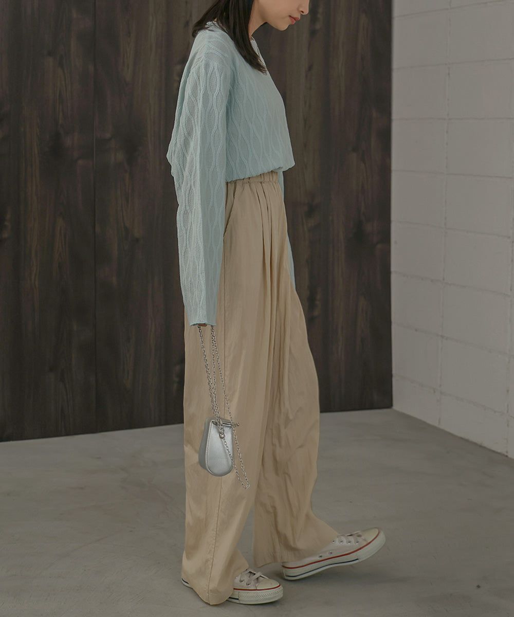 日本 Bab - 時尚美型垂墜感長褲-米杏