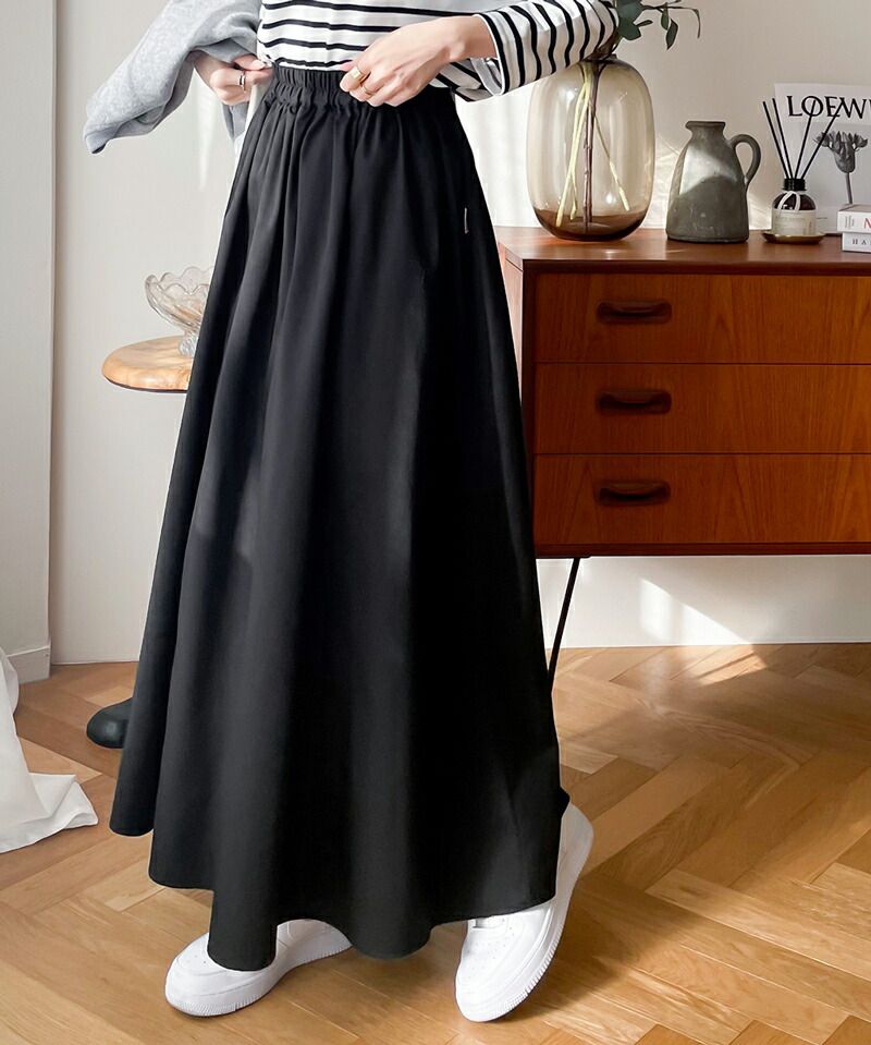 日本 Classical Elf - 百搭垂墜感修身長裙-黑