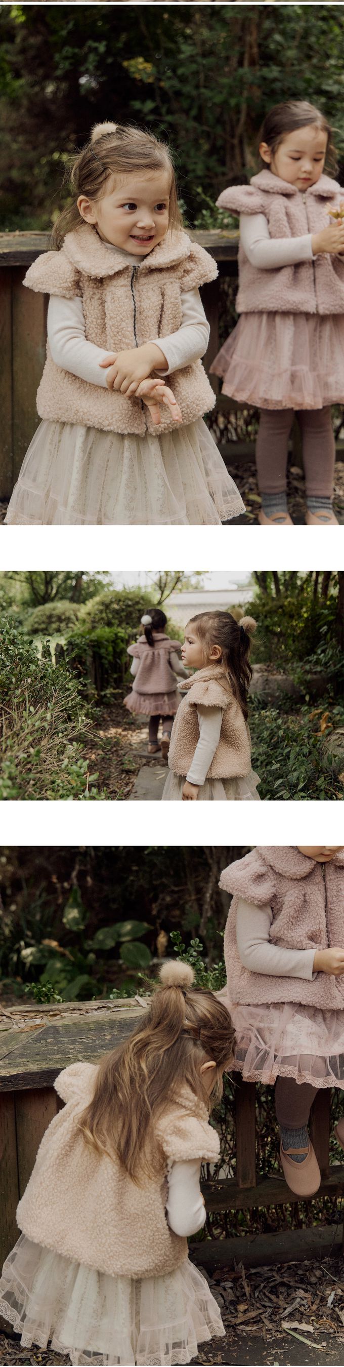 韓國 Puellaflo - 荷葉裝飾中領混毛彈性上衣-米白