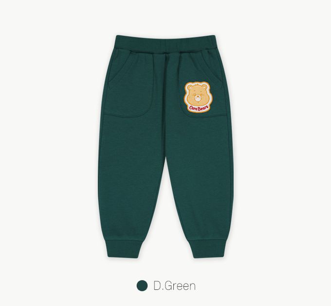 韓國 Care Bears - 聯名款滿版印花內刷毛熊耳帽套裝-綠