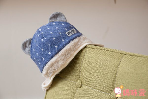 日本 Connect M - 日本製可愛冬帽-小童款-熊耳漁夫帽_紅藍格子-74-2006