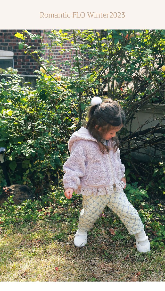 韓國 Puellaflo - 可愛蓬鬆毛絨尖帽外套-藕粉