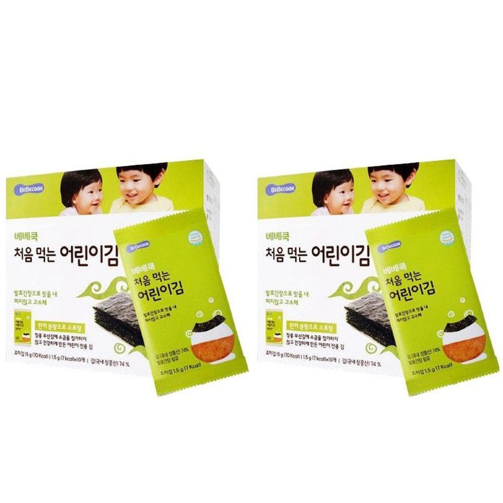 BEBECOOK 寶膳 - 幼兒海苔-二入組-原味 10入/盒*2