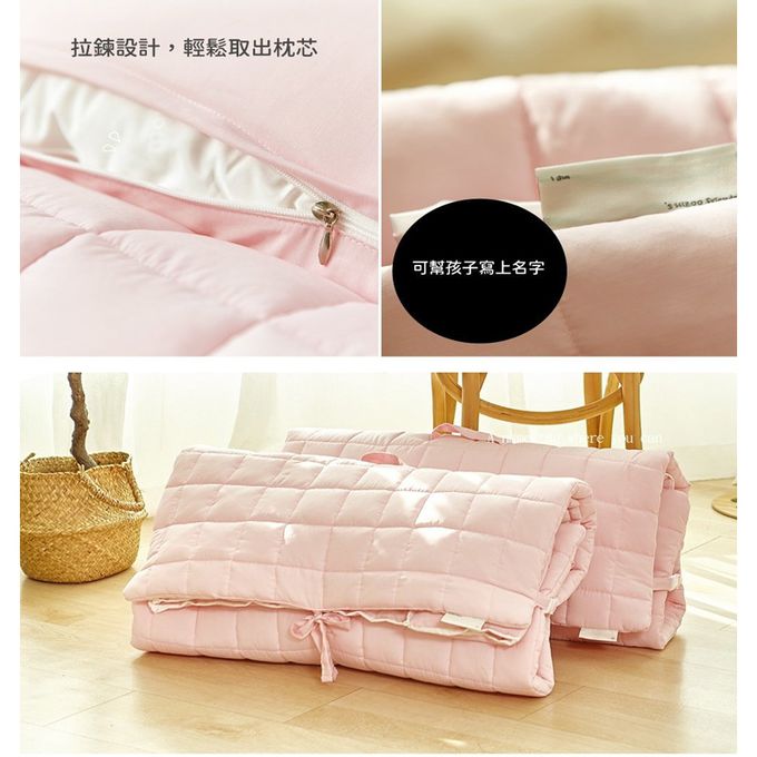 正韓Hello HiZoo - 手工製莫代爾防蟎抗菌便攜式兒童睡袋(枕頭+睡墊+被子)-粉紅兔
