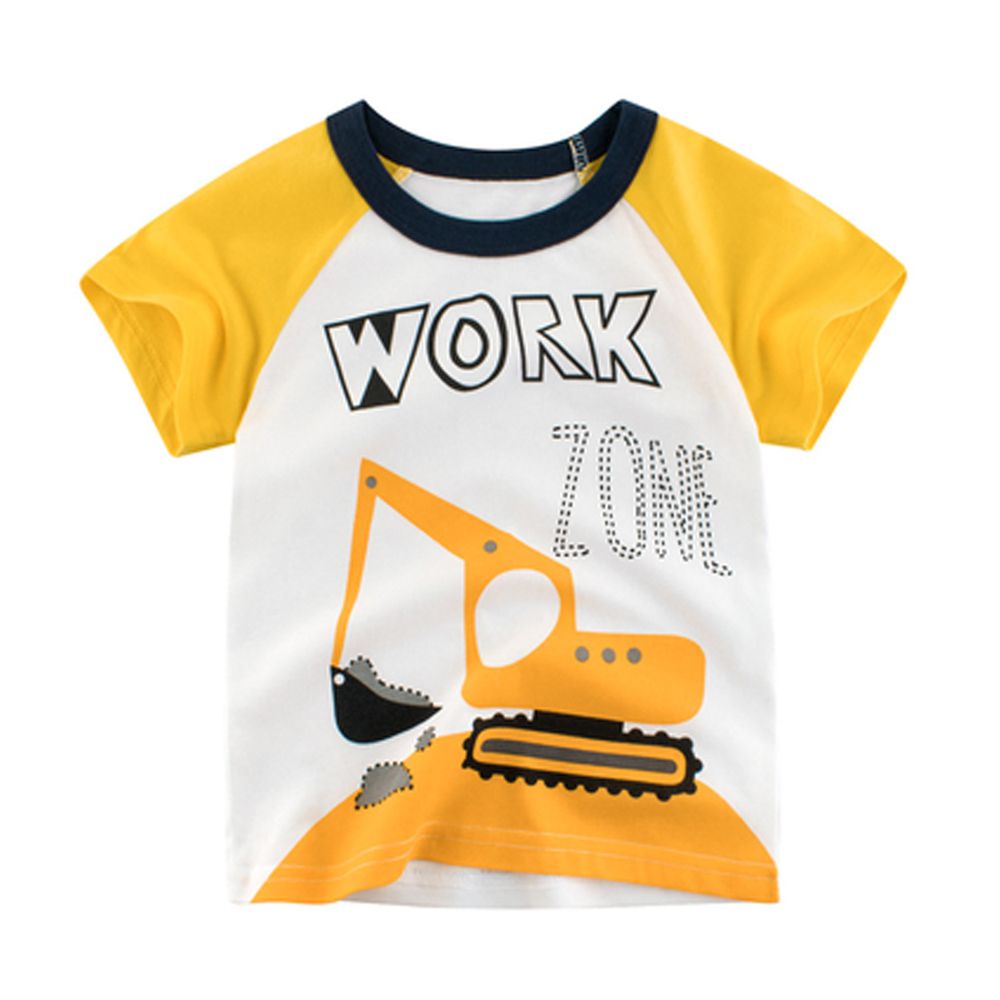 短袖棉T-work zone挖土機