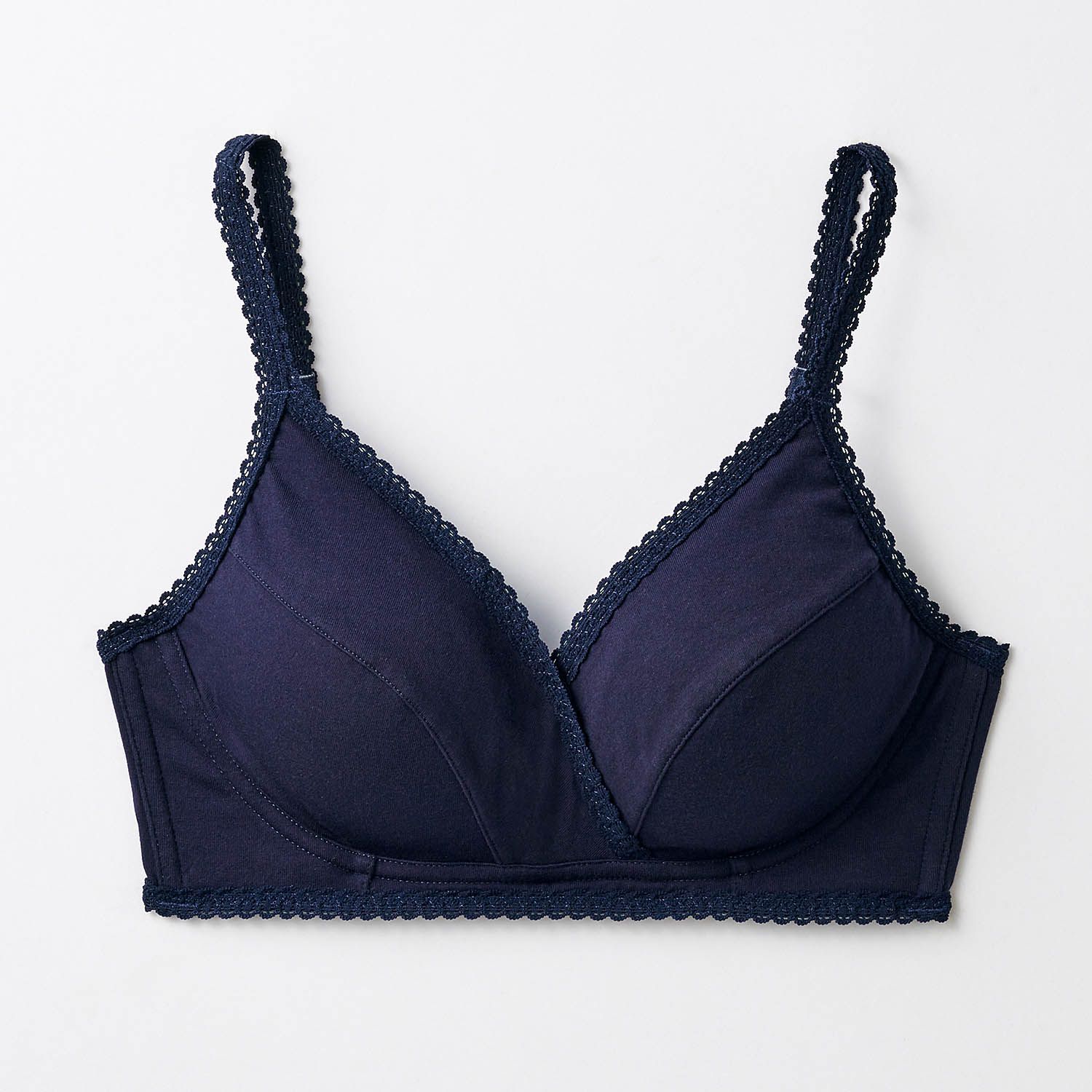 日本千趣會 - 細肩帶 孕哺/哺乳內衣(附可拆罩杯)-海軍藍