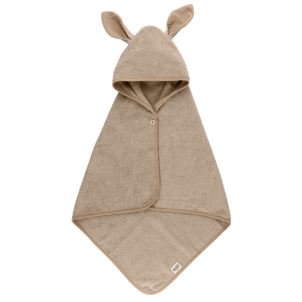 丹麥BIBS - Hoodie Towel Kangaroo 袋鼠連帽浴巾-香草-單入