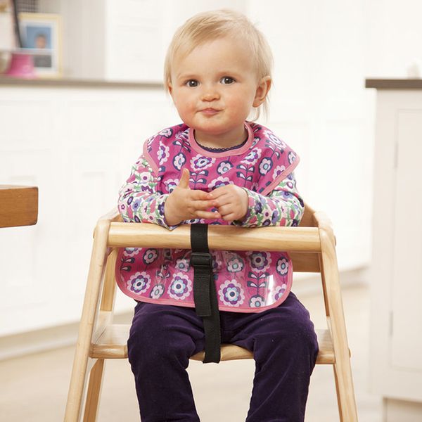 英國 JoJo Maman BeBe - 無袖圍兜-桃紅花 (單一尺寸)